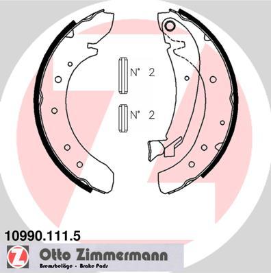 Zimmermann 10990.111.5 - Комплект тормозных колодок, барабанные autosila-amz.com