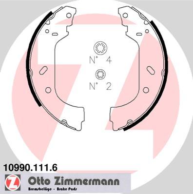 Zimmermann 10990.111.6 - Комплект тормозных колодок, барабанные autosila-amz.com