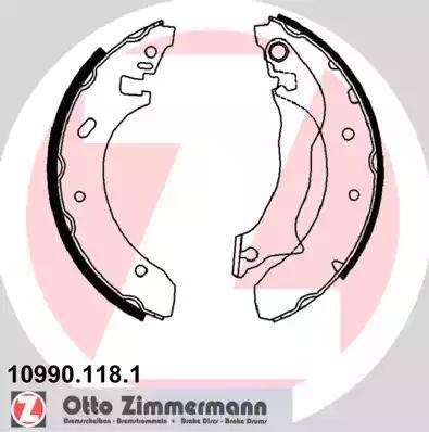 Zimmermann 10990.118.1 - Комплект тормозных колодок, барабанные autosila-amz.com