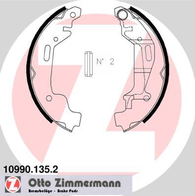 Zimmermann 10990.135.2 - Комплект тормозных колодок, барабанные autosila-amz.com