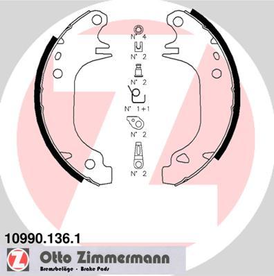 Zimmermann 10990.136.1 - Комплект тормозных колодок, барабанные autosila-amz.com