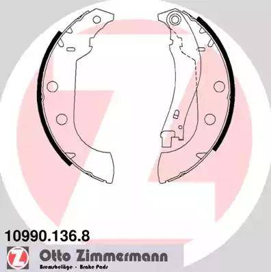 Zimmermann 10990.136.8 - Комплект тормозных колодок, барабанные autosila-amz.com