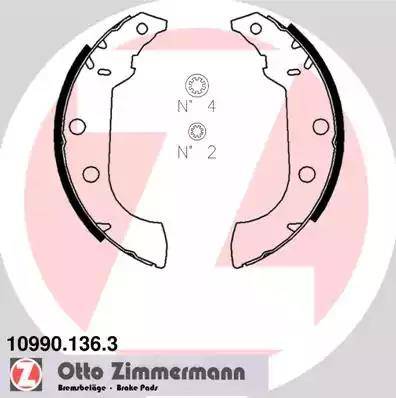 Zimmermann 10990.136.3 - Комплект тормозных колодок, барабанные autosila-amz.com