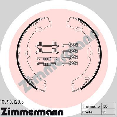 Zimmermann 10990.129.5 - Колодки тормозные барабанные MB autosila-amz.com
