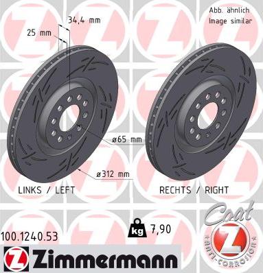 Zimmermann 100.1240.53 - Тормозной диск autosila-amz.com