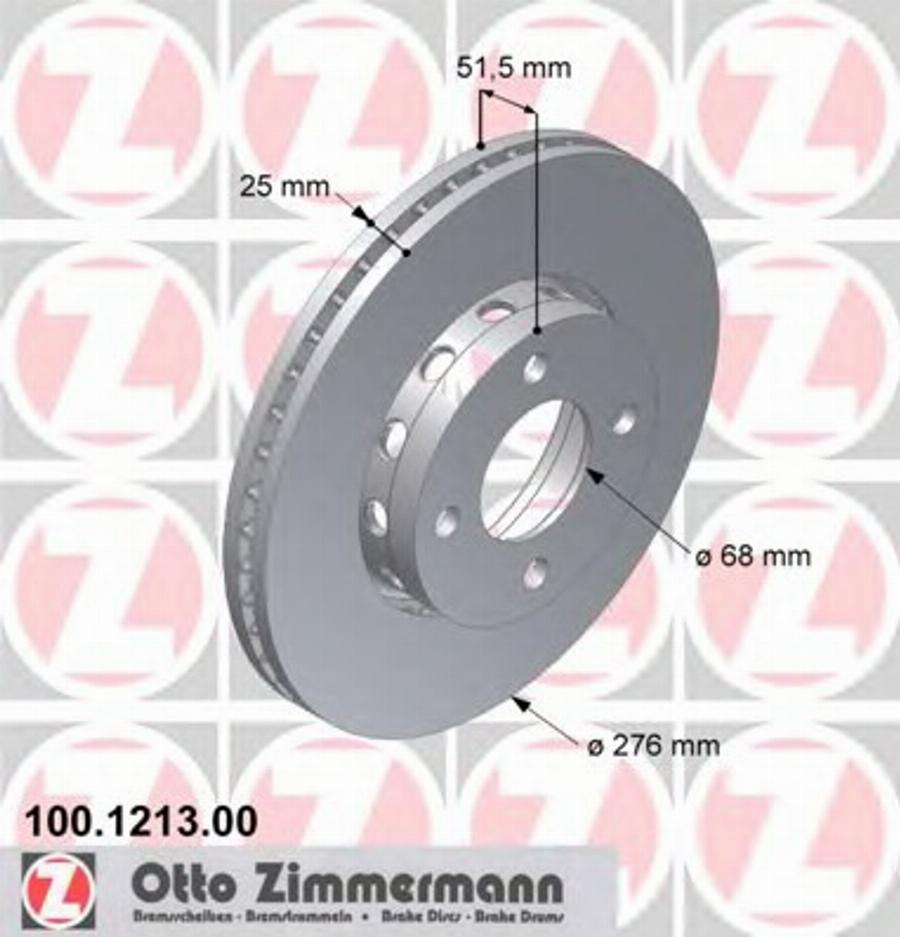 Zimmermann 100.1213.00 - Тормозной диск autosila-amz.com