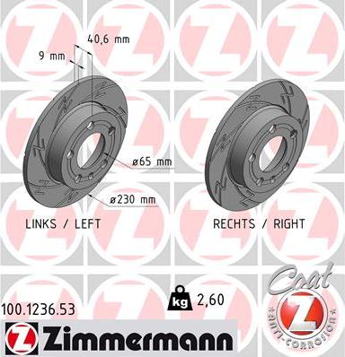 Zimmermann 100.1236.53 - Тормозной диск autosila-amz.com