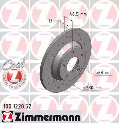 Zimmermann 100.1228.52 - Тормозной диск autosila-amz.com