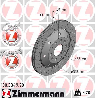 Zimmermann 100.3349.70 - Тормозной диск autosila-amz.com