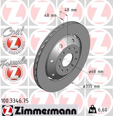 Zimmermann 100.3346.75 - Тормозной диск autosila-amz.com
