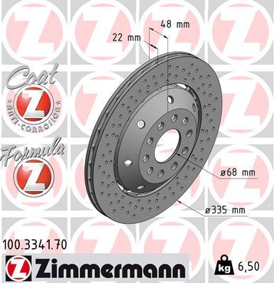 Zimmermann 100.3341.70 - Тормозной диск autosila-amz.com