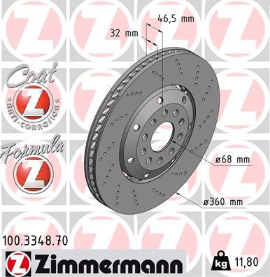 Zimmermann 100.3348.70 - Тормозной диск autosila-amz.com