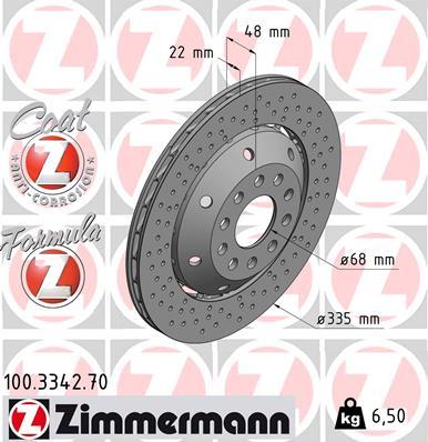 Zimmermann 100.3342.70 - Тормозной диск autosila-amz.com