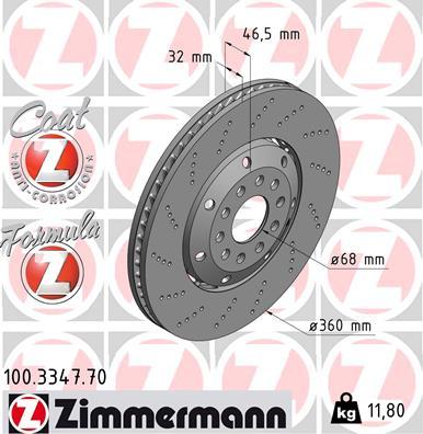 Zimmermann 100.3347.70 - Тормозной диск autosila-amz.com