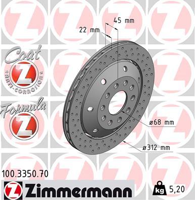 Zimmermann 100.3350.70 - Тормозной диск autosila-amz.com