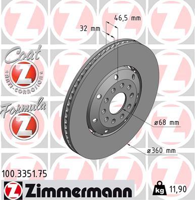 Zimmermann 100.3351.75 - Тормозной диск autosila-amz.com