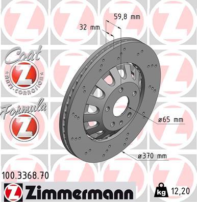 Zimmermann 100.3368.70 - Тормозной диск autosila-amz.com