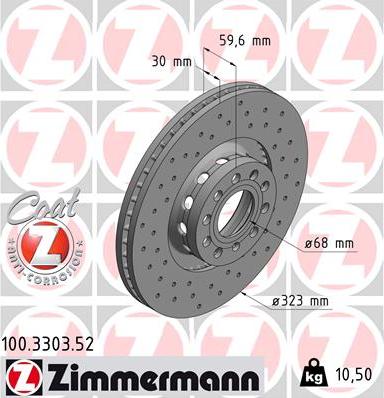 Zimmermann 100.3303.52 - Тормозной диск autosila-amz.com