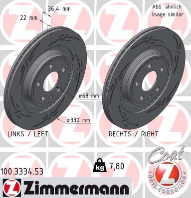 Zimmermann 100.3334.53 - Тормозной диск autosila-amz.com