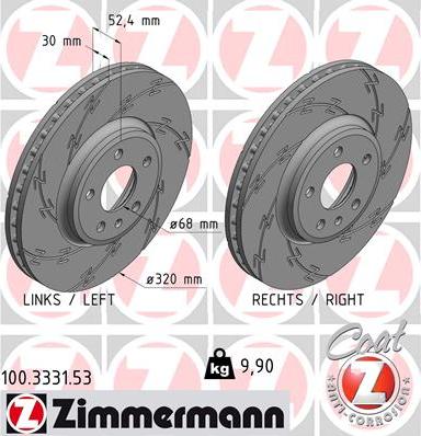 Zimmermann 100.3331.53 - Тормозной диск autosila-amz.com