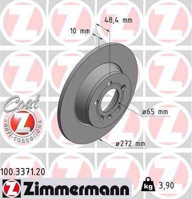Zimmermann 100.3371.20 - Тормозной диск autosila-amz.com
