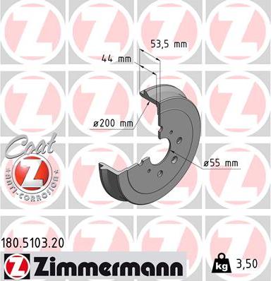 Zimmermann 180.5103.20 - Тормозной барабан autosila-amz.com