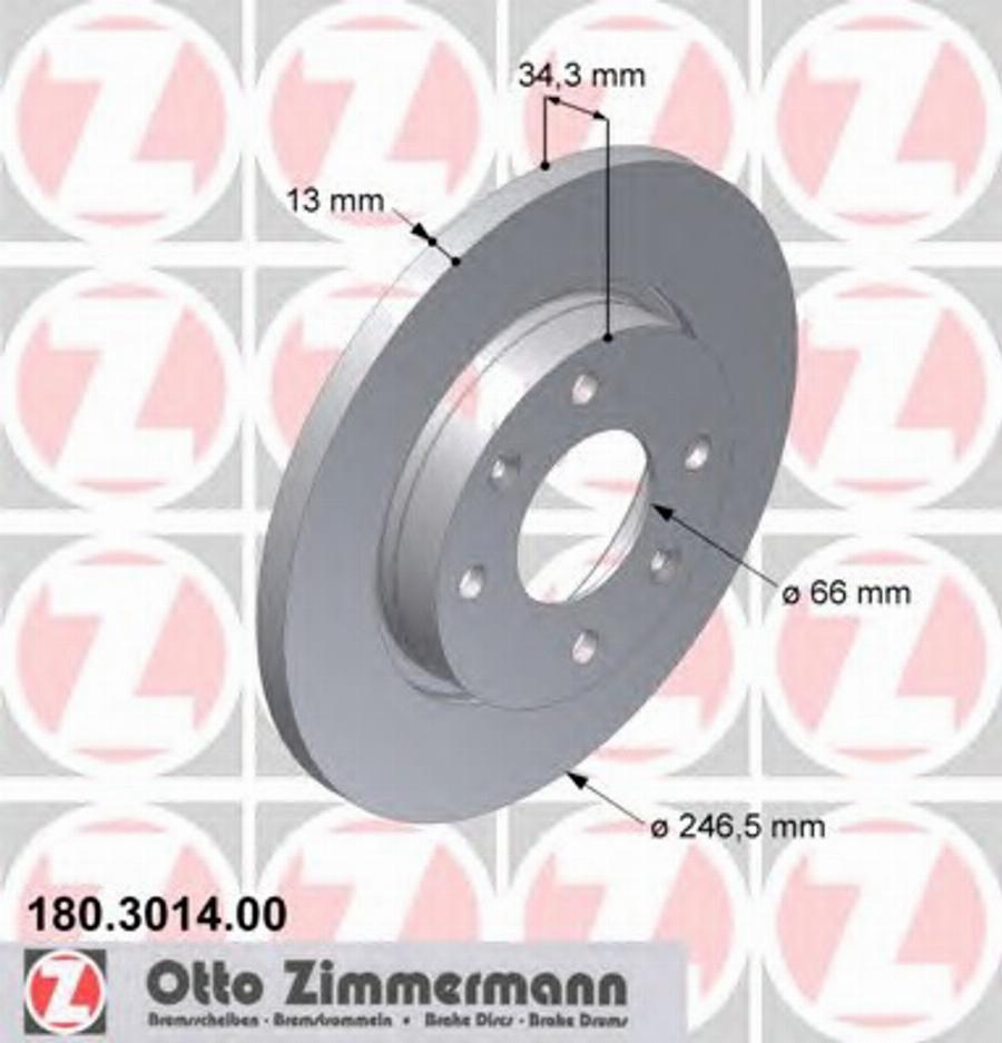 Zimmermann 180.3014.00 - Тормозной диск autosila-amz.com