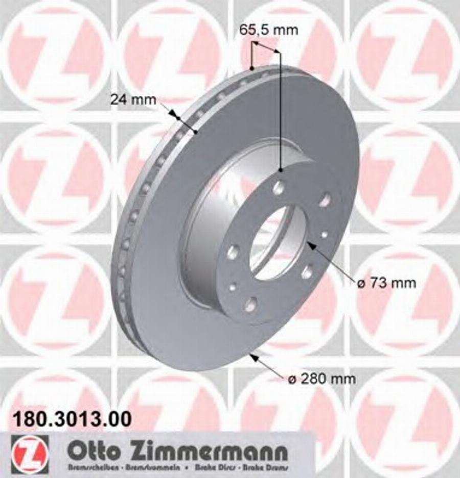 Zimmermann 180 3013 00 - Тормозной диск autosila-amz.com