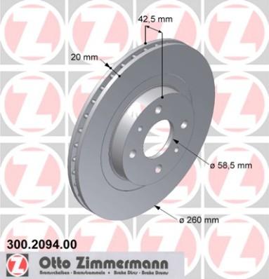 Zimmermann 300.2094.00 - Тормозной диск autosila-amz.com