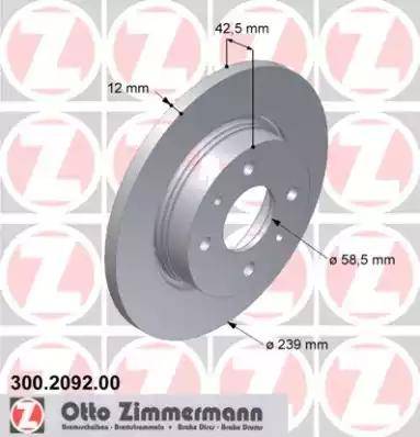 Zimmermann 300.2092.00 - Тормозной диск autosila-amz.com