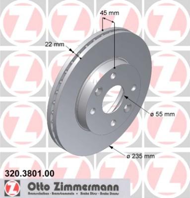 Zimmermann 320.3801.00 - Тормозной диск autosila-amz.com
