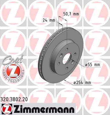 Zimmermann 320.3802.20 - Тормозной диск autosila-amz.com