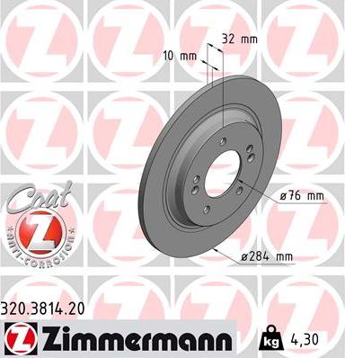 Zimmermann 320.3814.20 - Тормозной диск autosila-amz.com