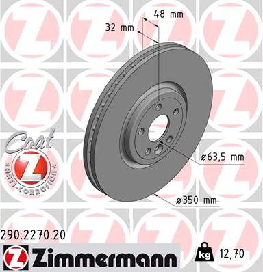 Zimmermann 290.2270.20 - Тормозной диск autosila-amz.com