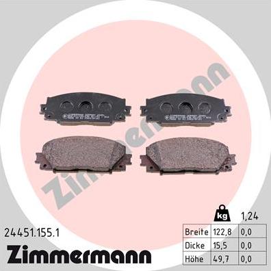 Zimmermann 24451.155.1 - Тормозные колодки, дисковые, комплект autosila-amz.com