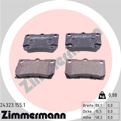 Zimmermann 24323.155.1 - Тормозные колодки, дисковые, комплект autosila-amz.com