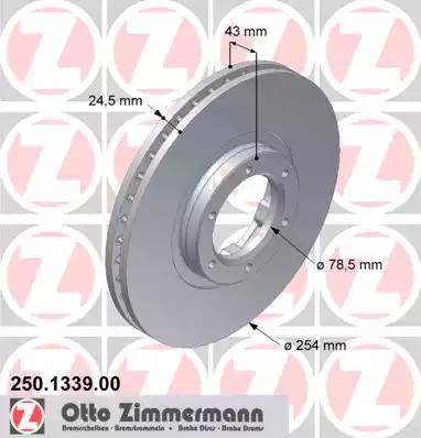 Zimmermann 250.1339.00 - Тормозной диск autosila-amz.com