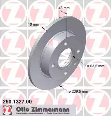 Zimmermann 250.1327.00 - Тормозной диск autosila-amz.com