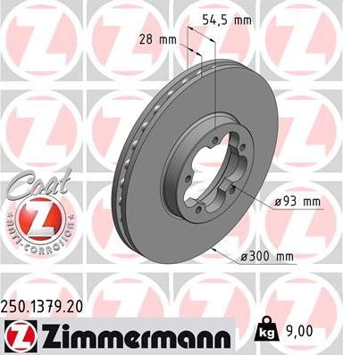 Zimmermann 250.1379.20 - Тормозной диск autosila-amz.com
