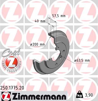 Zimmermann 250.1775.20 - Тормозной барабан autosila-amz.com