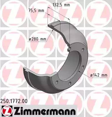 Zimmermann 250.1772.00 - Тормозной барабан autosila-amz.com