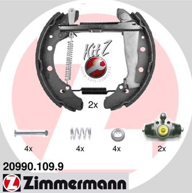 Zimmermann 20990.109.9 - Комплект тормозных колодок, барабанные autosila-amz.com