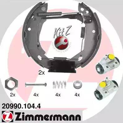 Zimmermann 20990.104.4 - Комплект тормозных колодок, барабанные autosila-amz.com