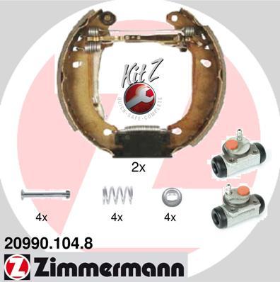 Zimmermann 20990.104.8 - Комплект тормозных колодок, барабанные autosila-amz.com
