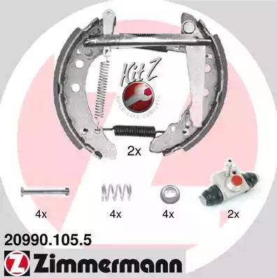 Zimmermann 20990.105.5 - Комплект тормозных колодок, барабанные autosila-amz.com