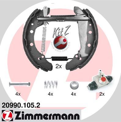 Zimmermann 20990.105.2 - Колодки тормозные барабанные; комплект тормозной Z VAG autosila-amz.com