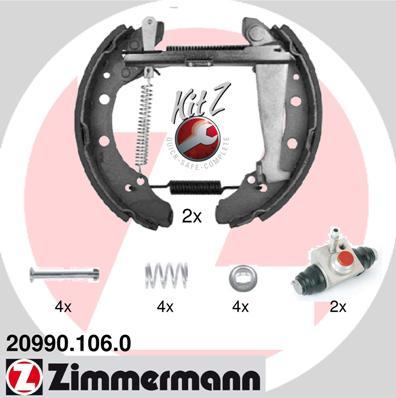 Zimmermann 20990.106.0 - Комплект тормозных колодок, барабанные autosila-amz.com
