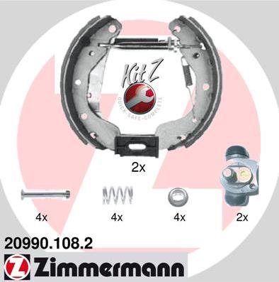 Zimmermann 20990.108.2 - Комплект тормозных колодок, барабанные autosila-amz.com
