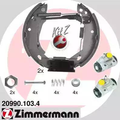Zimmermann 20990.103.4 - Комплект тормозных колодок, барабанные autosila-amz.com