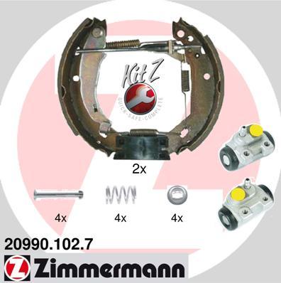 Zimmermann 20990.102.7 - Комплект тормозных колодок, барабанные autosila-amz.com